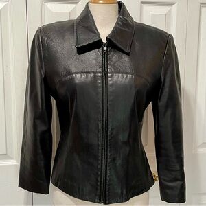 Gorgeous Danier Women's Classic Black Soft Leather Zip Up Jacket